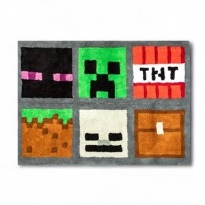Minecraft Accent Rug Creeper TNT Enderman | Gamer Kids Room Décor Gift idea